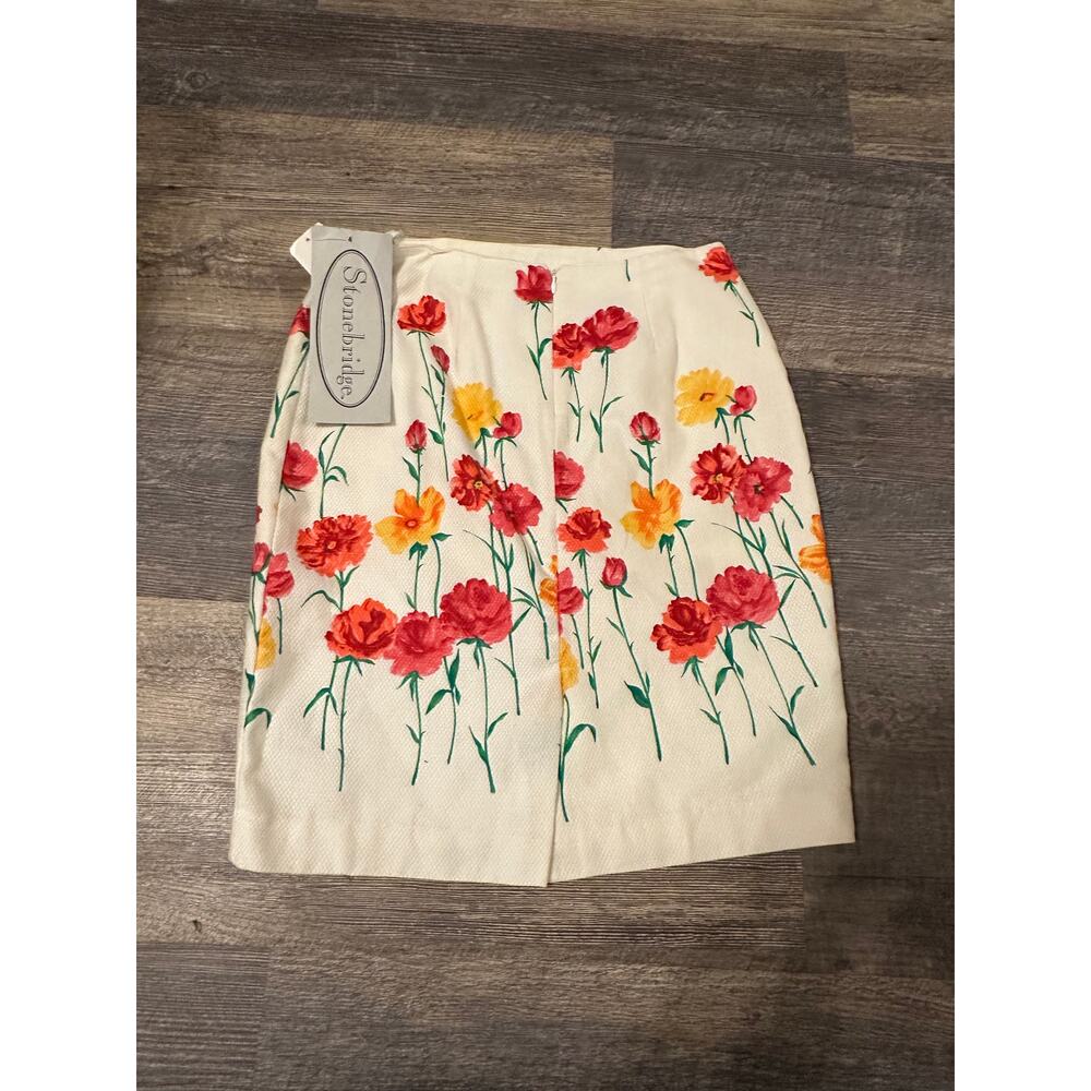 Stonebridge Vintage White Floral Skirt Size 10 NWT - Picture 2 of 3